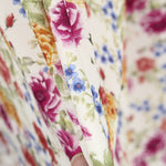 Sergé Élastique Fleuri Flamenca Écru - Ribes y Casals