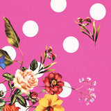 Sergé Stretch Fleurs y Pois  Rose - Ribes y Casals