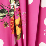 Sergé Stretch Fleurs y Pois  Rose - Ribes y Casals