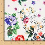 Sergé Stretch Fleuri Manille Écru - Ribes y Casals