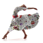 Sergé Stretch Fleuri Manille Écru - Ribes y Casals