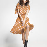 Sergé Élastique Pois mandarine - Ribes y Casals