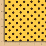 Sergé Élastique Pois Noir Jaune - Ribes y Casals