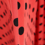 Sergé Élastique Corail Pois Noir - Ribes y Casals