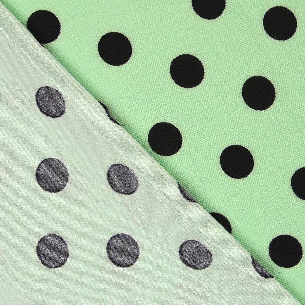 Sergé Élastique Noir Menthe - Ribes y Casals