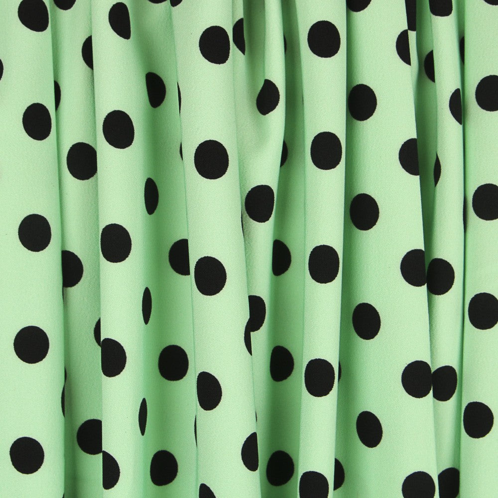 Sergé Élastique Noir Menthe - Ribes y Casals