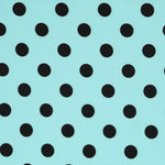 Twill Élastique Pois Noir Turquoise - Ribes y Casals