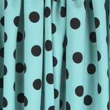 Twill Élastique Pois Noir Turquoise - Ribes y Casals