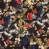Sergé Stretch Fleurs Sauvages Noir - Ribes y Casals