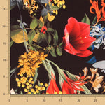 Sergé Stretch Fleurs Sauvages Noir - Ribes y Casals