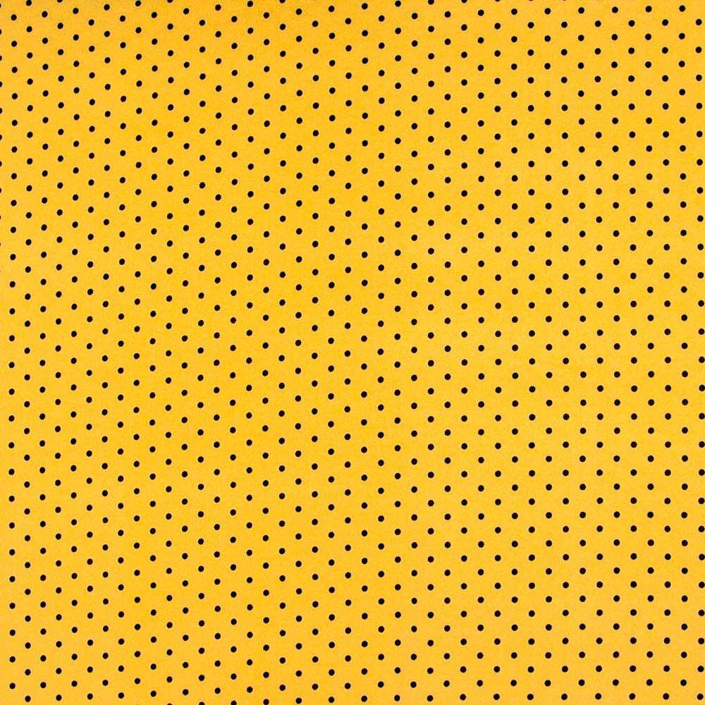 Sergé Stretch Pois Jaune Ocre 4mm - Ribes y Casals