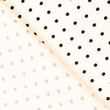 Sergé Stretch Pois Blanc 4mm - Ribes y Casals
