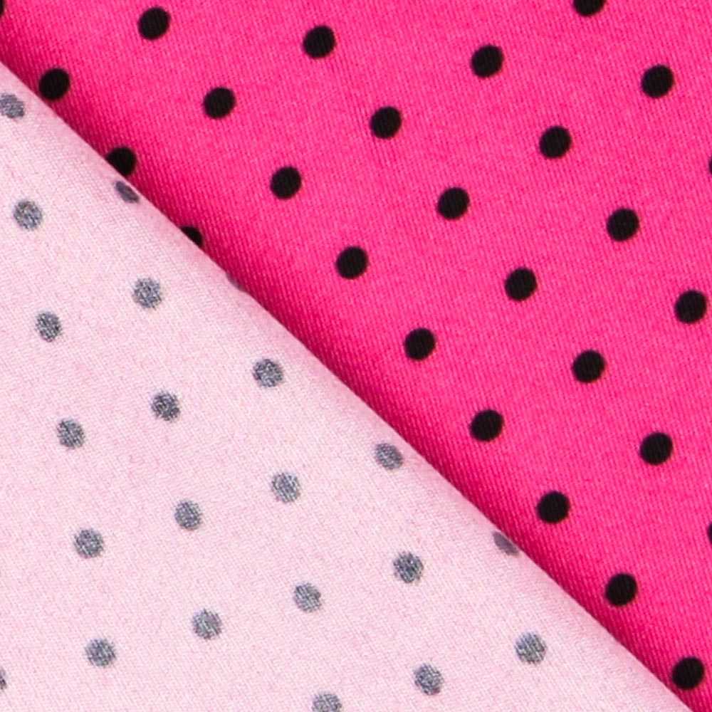 Sergé Stretch Pois Fuschia 4mm - Ribes y Casals