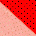 Sergé Stretch Pois Rouge 4mm - Ribes y Casals