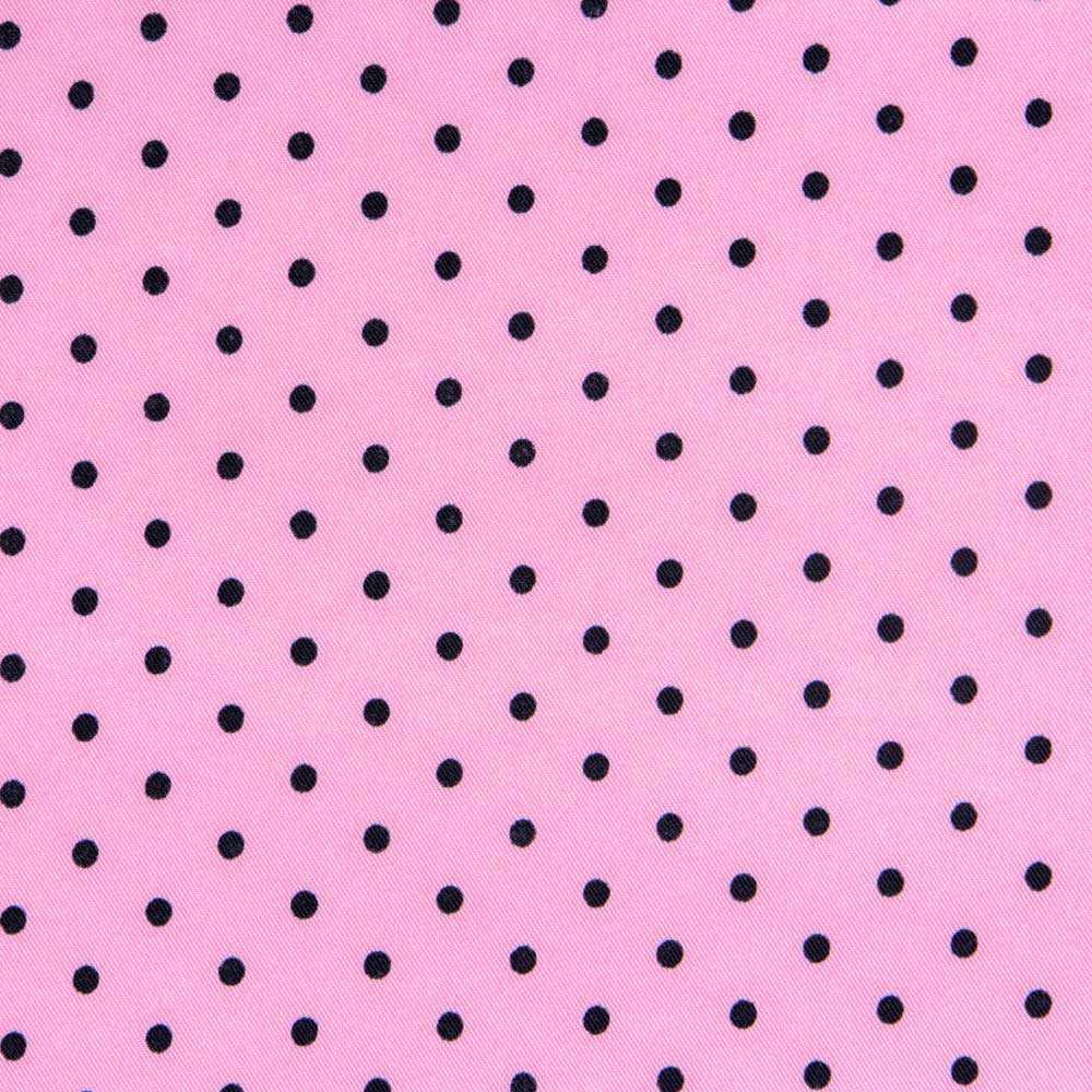 Sergé Stretch Pois Rose 4mm - Ribes y Casals