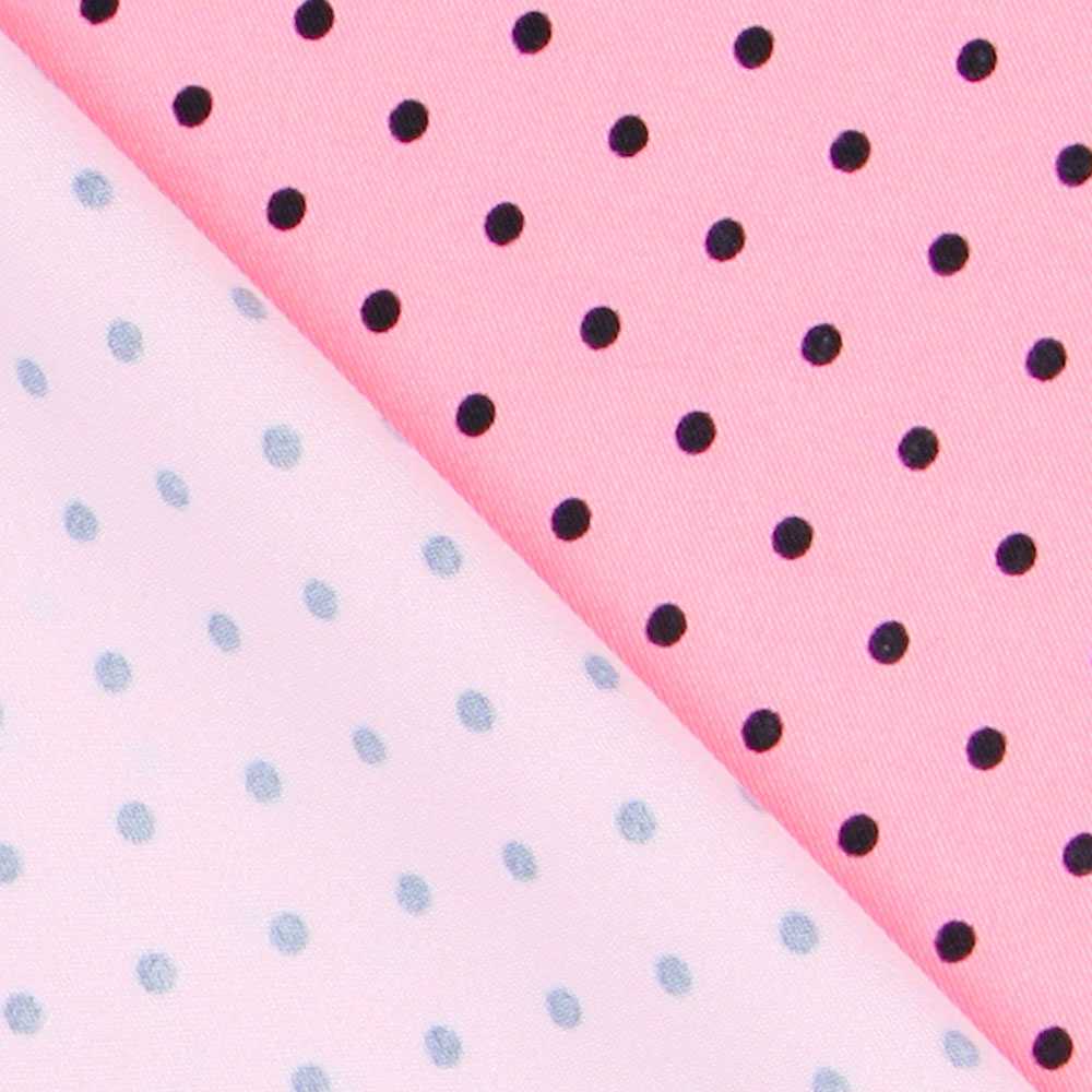 Sergé Stretch Pois Rose 4mm - Ribes y Casals