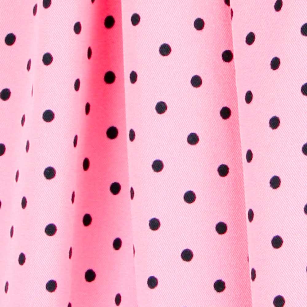 Sergé Stretch Pois Rose 4mm - Ribes y Casals
