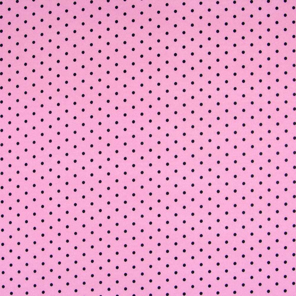 Sergé Stretch Pois Rose 4mm - Ribes y Casals