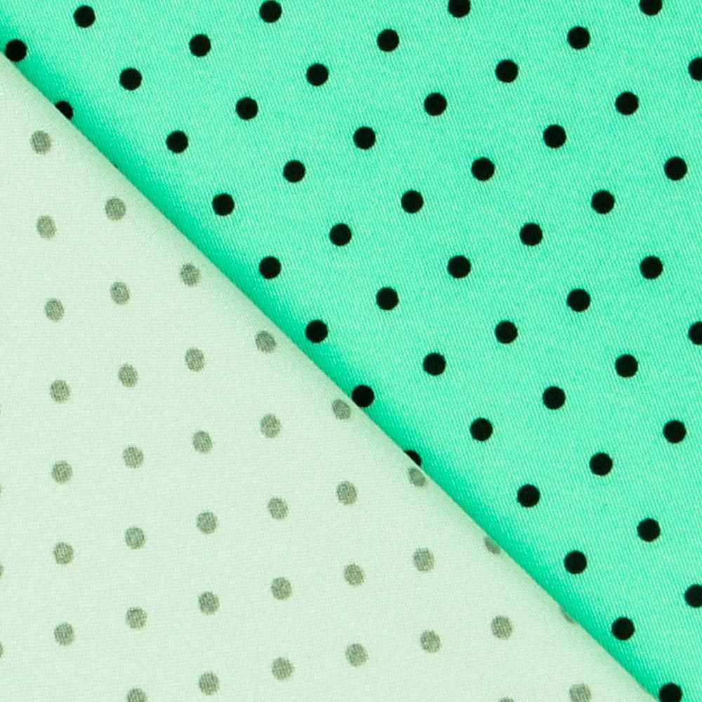 Sergé Stretch Pois Vert 4mm - Ribes y Casals