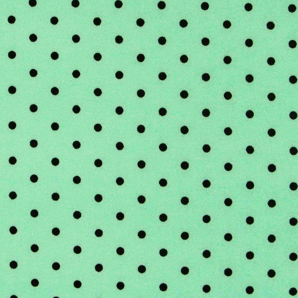 Sergé Stretch Pois Vert 4mm - Ribes y Casals