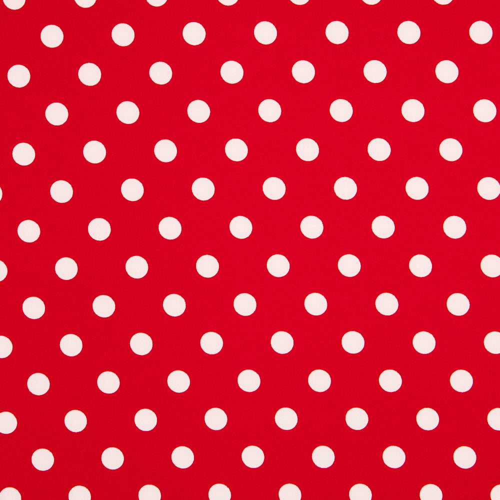 Sergé Élastique Pois Rouge - Ribes y Casals