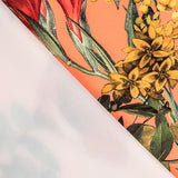 Sergé Stretch Fleurs Sauvages Mandarine - Ribes y Casals