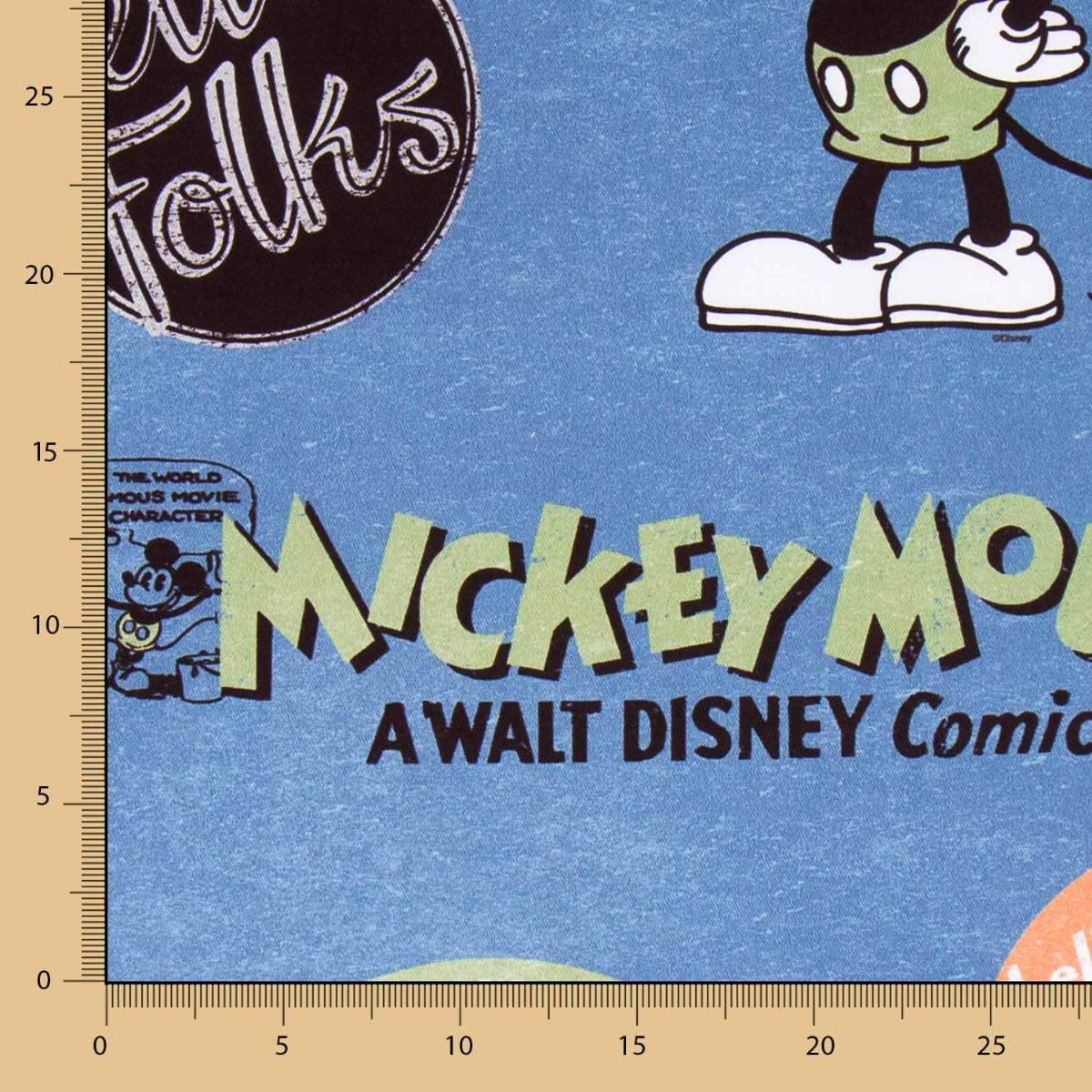 Sergé Imprimé Mickey Bleu Denim - Ribes y Casals