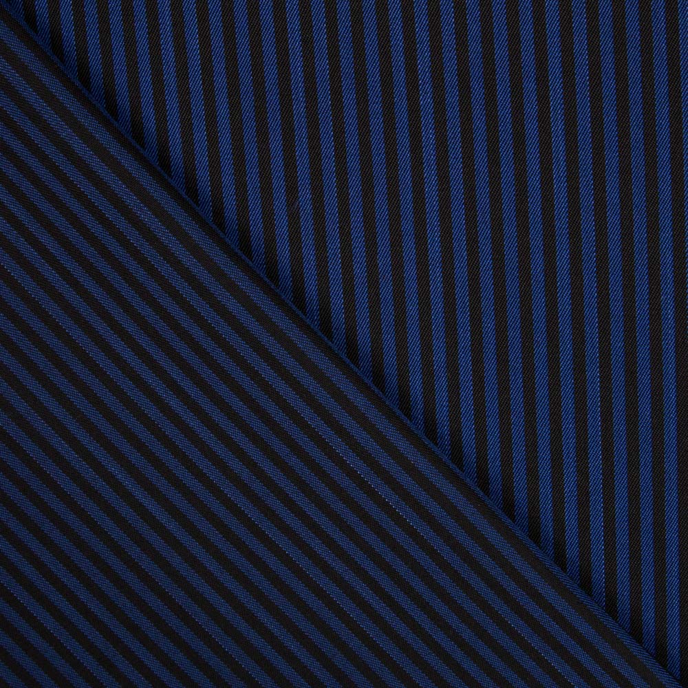 Sergé Rayé Bleu-Noir - Ribes y Casals
