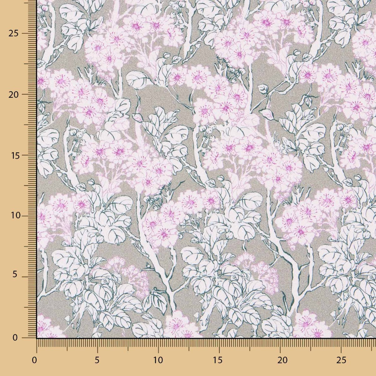 Sergé Spandex Floral Rose - Ribes y Casals