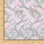 Sergé Spandex Floral Rose - Ribes y Casals