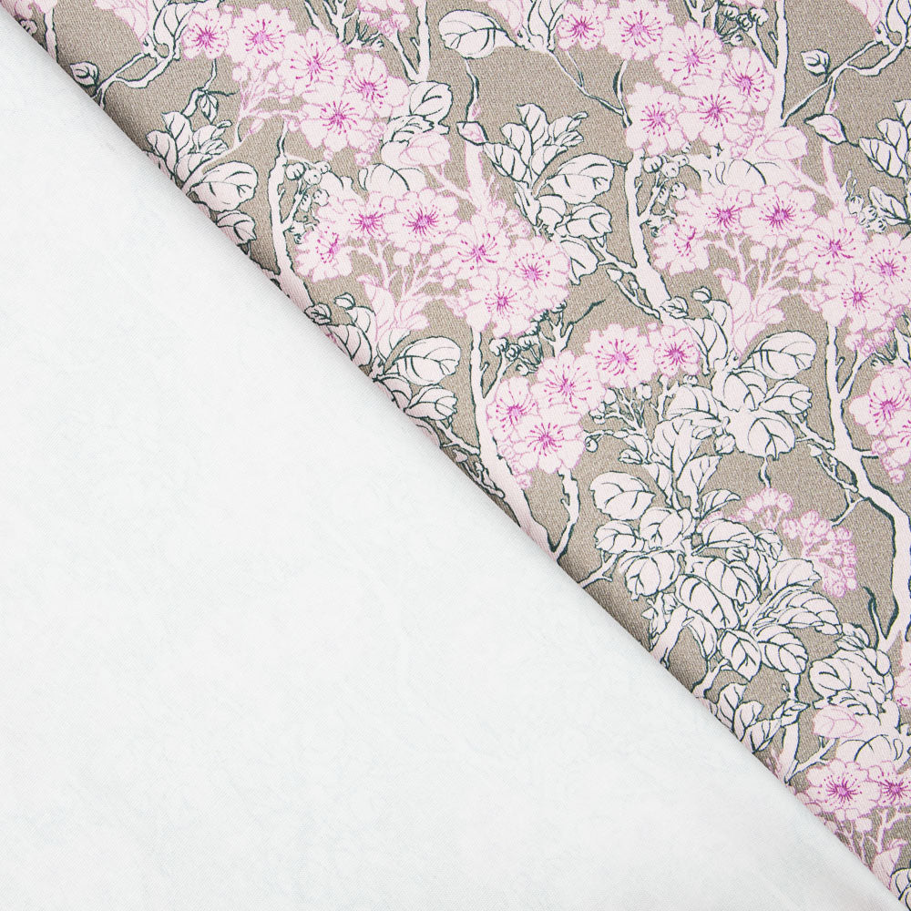 Sergé Spandex Floral Rose - Ribes y Casals