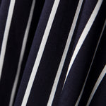 Satin Coton Stretch Rayé Marine - Ribes y Casals