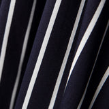 Satin Coton Stretch Rayé Marine - Ribes y Casals
