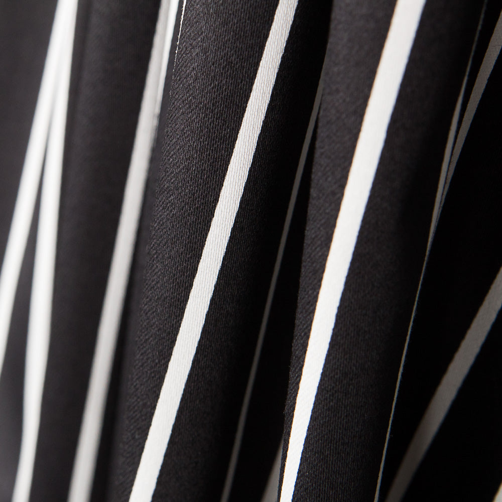 Satin Coton Stretch Rayé Noir - Ribes y Casals