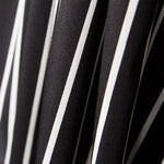 Satin Coton Stretch Rayé Noir - Ribes y Casals