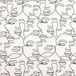 Satin de Coton Imprimé Portraits Fond Blanc - Ribes y Casals