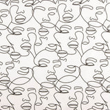 Satin de Coton Imprimé Portraits Fond Blanc - Ribes y Casals