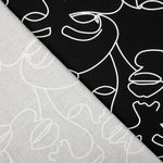 Satin de Coton Imprimé Portraits Fond Noir - Ribes y Casals