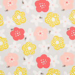 Satin Coton Fleural Gris - Ribes y Casals