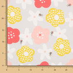 Satin Coton Fleural Gris - Ribes y Casals