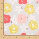 Satin Coton Fleural Gris - Ribes y Casals
