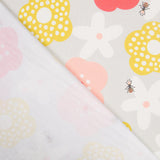 Satin Coton Fleural Gris - Ribes y Casals