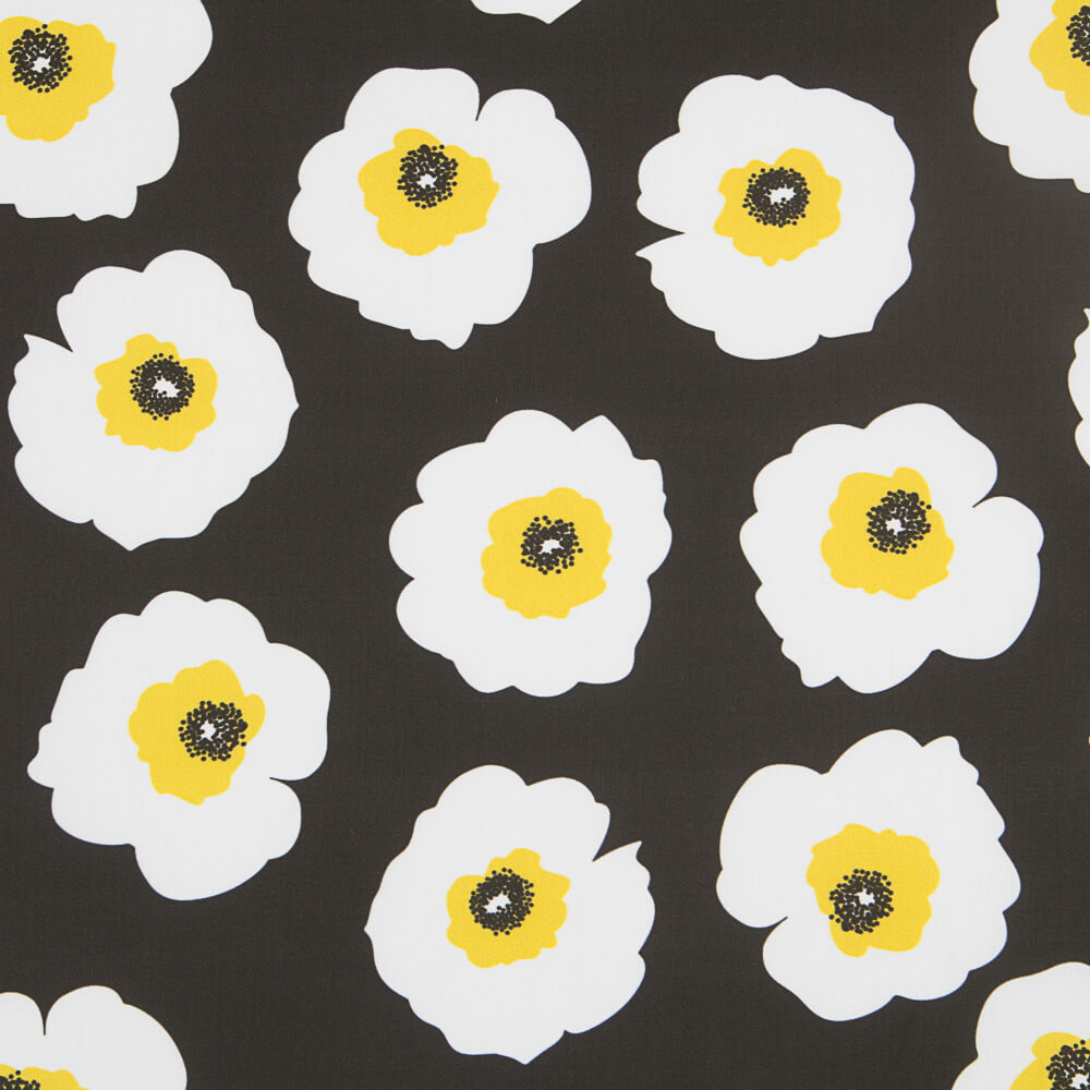 Satin Coton Maxi Fleurs Noir - Ribes y Casals