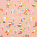 Satin Coton Oiseaux Saumon - Ribes y Casals