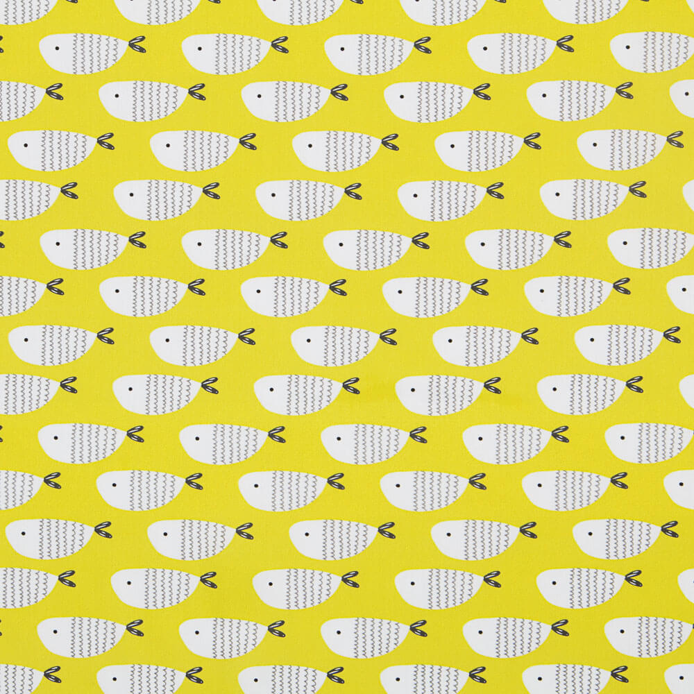 Satin Coton Poissons Moutarde - Ribes y Casals