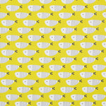 Satin Coton Poissons Moutarde - Ribes y Casals