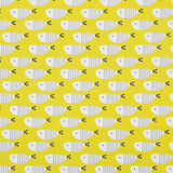 Satin Coton Poissons Moutarde - Ribes y Casals