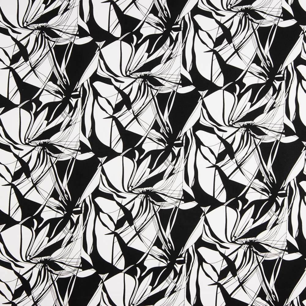 Satin Coton Imprimé Noir-Blanc - Ribes y Casals