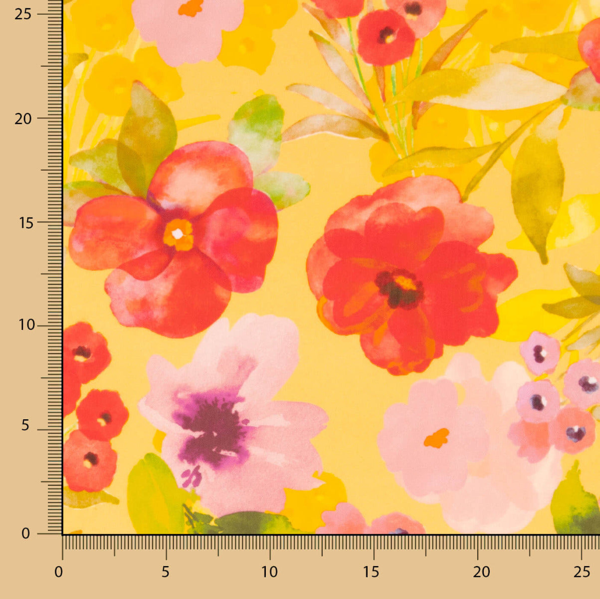 Satin imprimé aquarelle soleil - Ribes y Casals