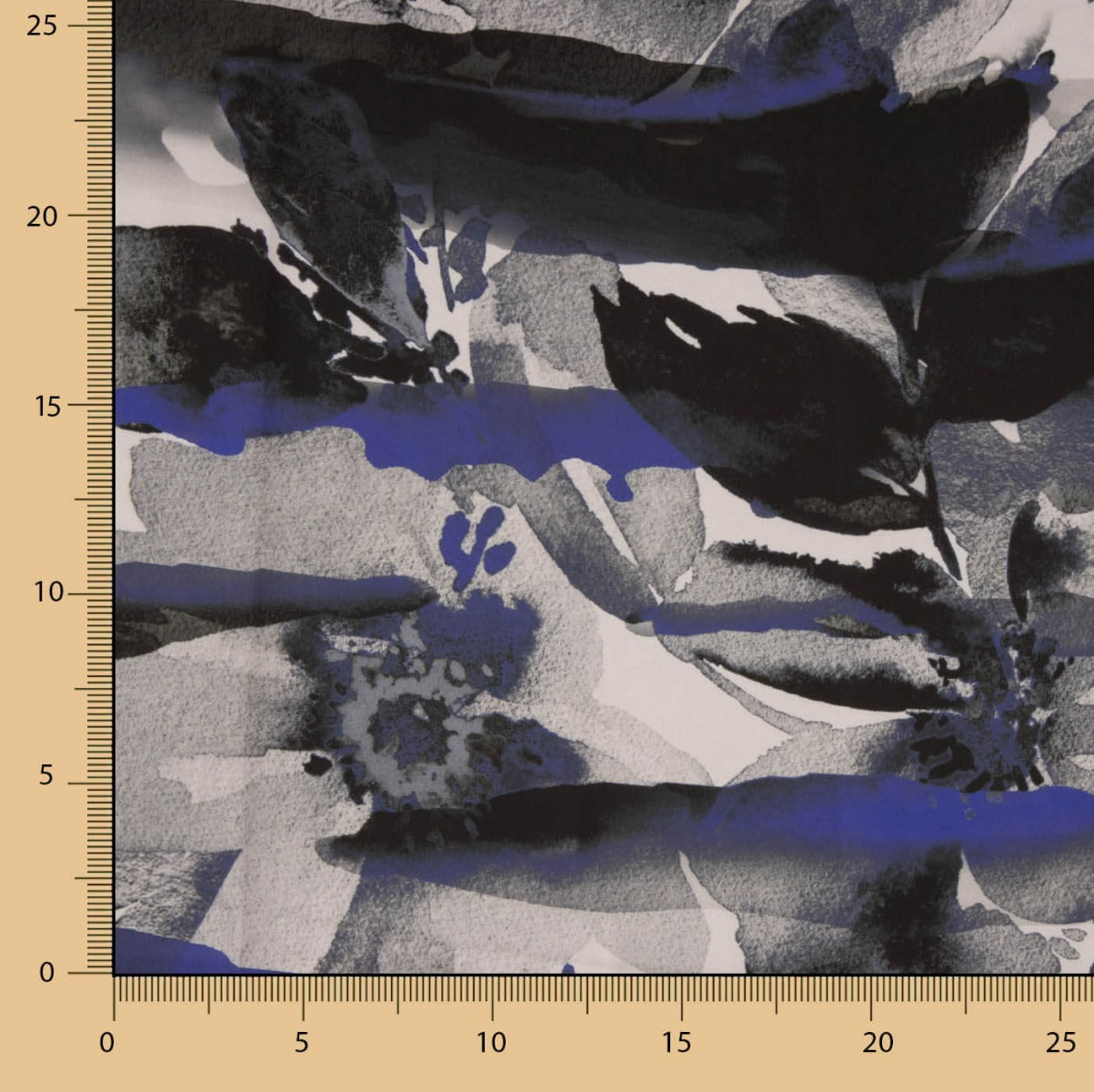 Imprimé satiné Arica bleu - Ribes y Casals